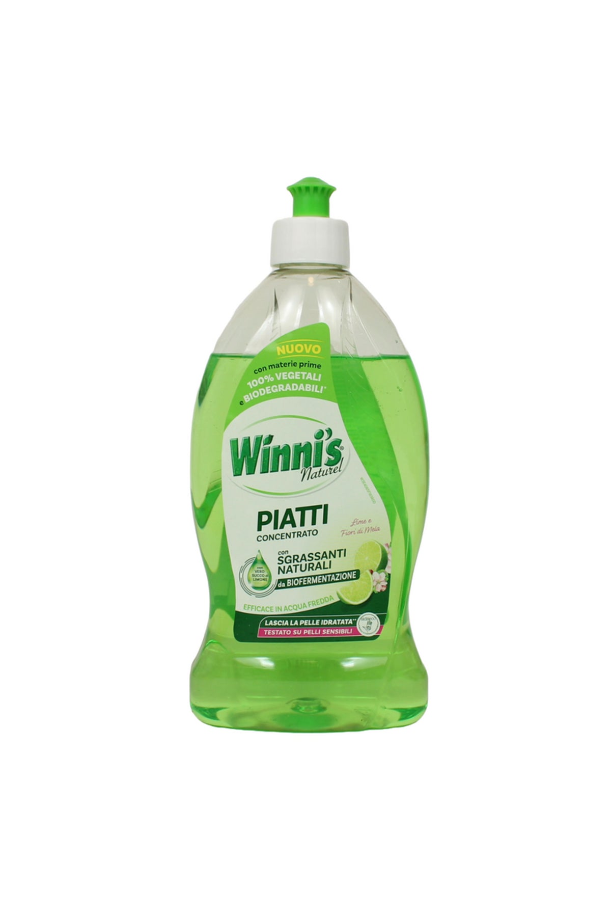 Winni's Naturel Detergent Vase de Spălat Manual Concentrat Import Italia, Lime și Flori de Măr, 480 ml