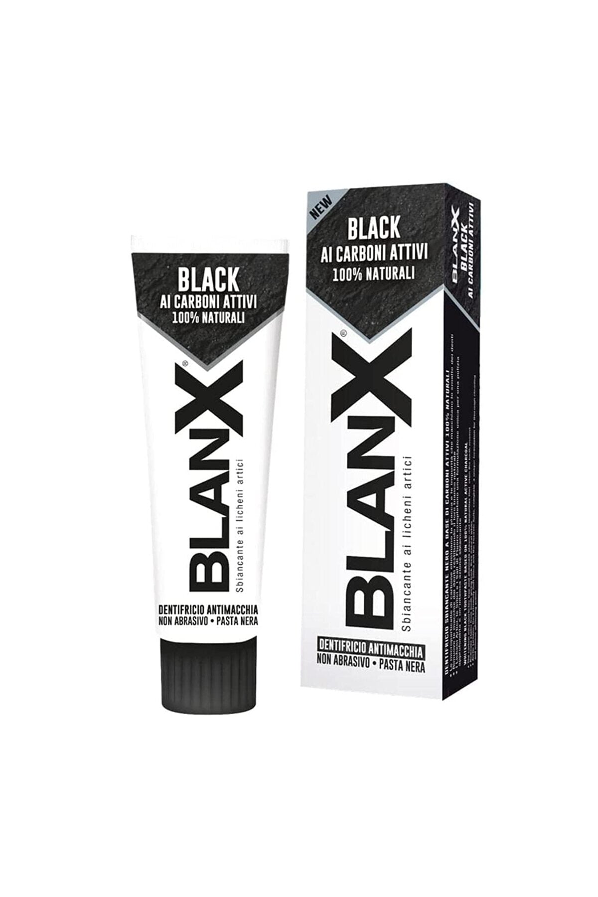 Blanx Black Charcoal Pasta de Dinti Import Italia, 75ml, cu Carbune Activ si Licheni Islandezi