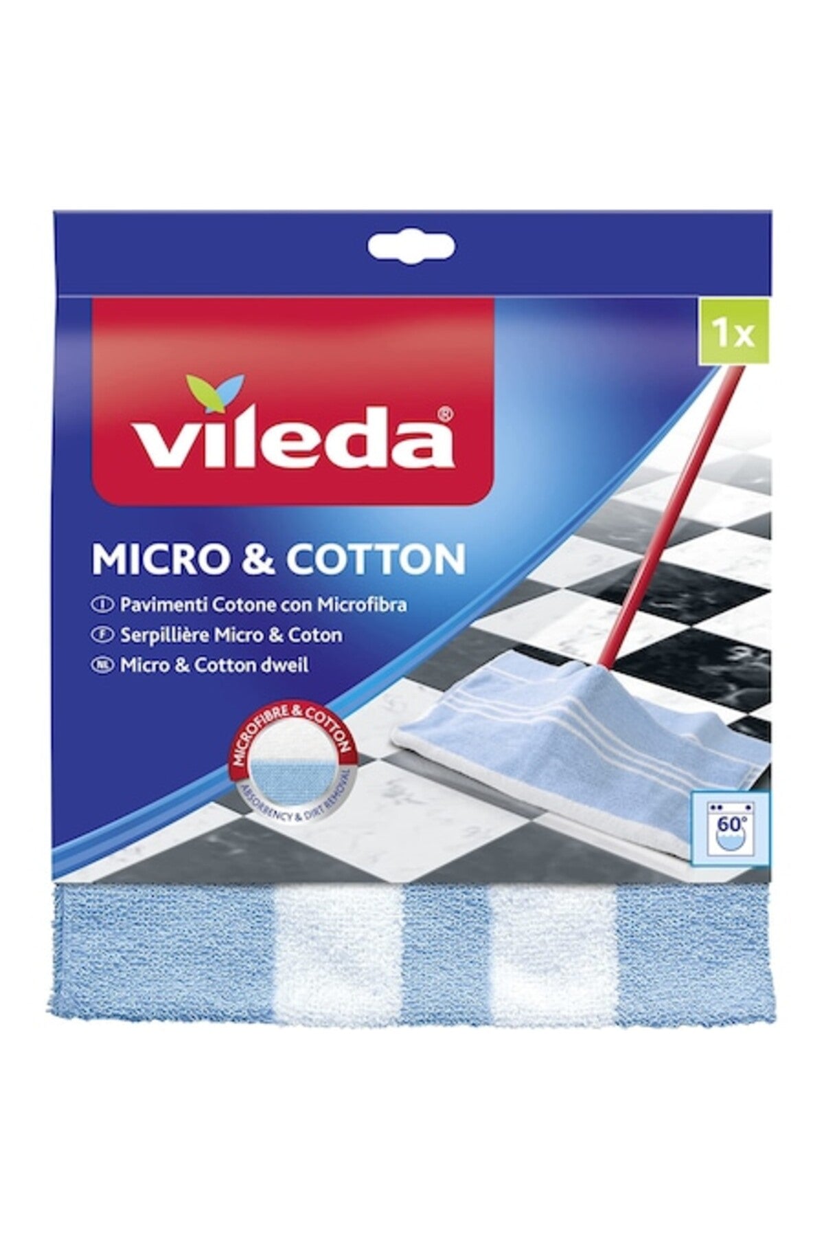 Lavetă de podea din bumbac și microfibră
