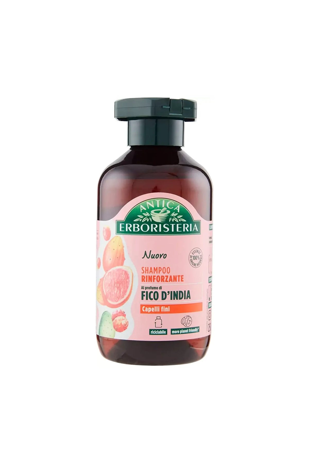Antica Erboristeria Fico d'India Șampon pentru Păr Fin 250 ml – Șampon Fortifiant cu Miere, Fără Silicon, Import Italia