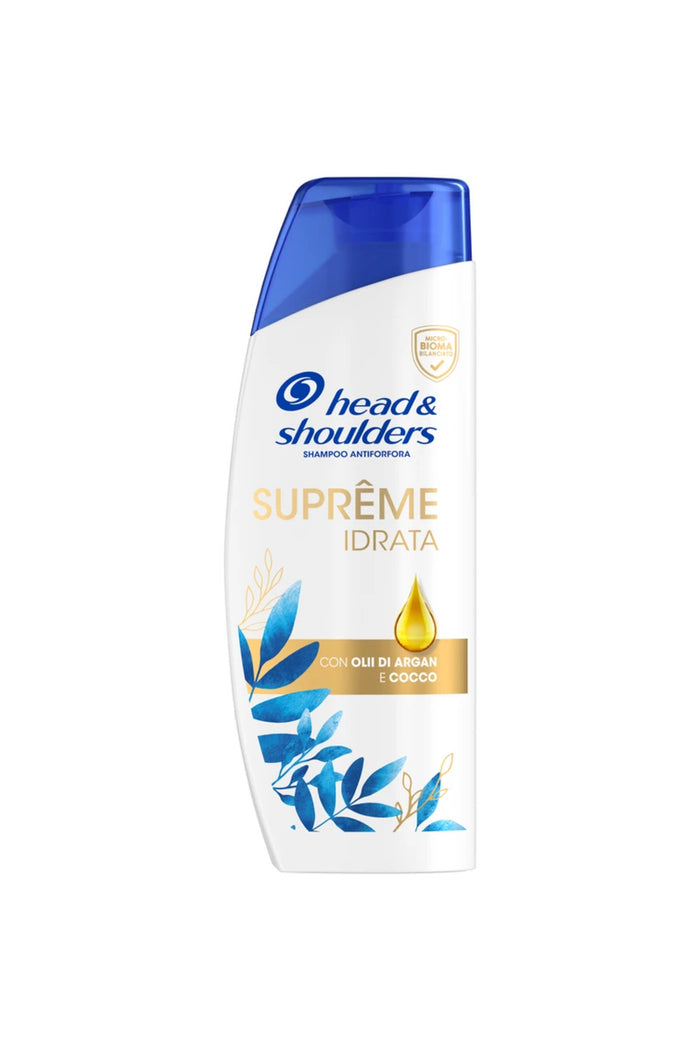 Head & Shoulders Supreme Moisture 250 ml – Șampon Antimătreață Hidratant cu Ulei de Argan și Ulei de Cocos, Pentru Păr Uscat, Importat din Italia