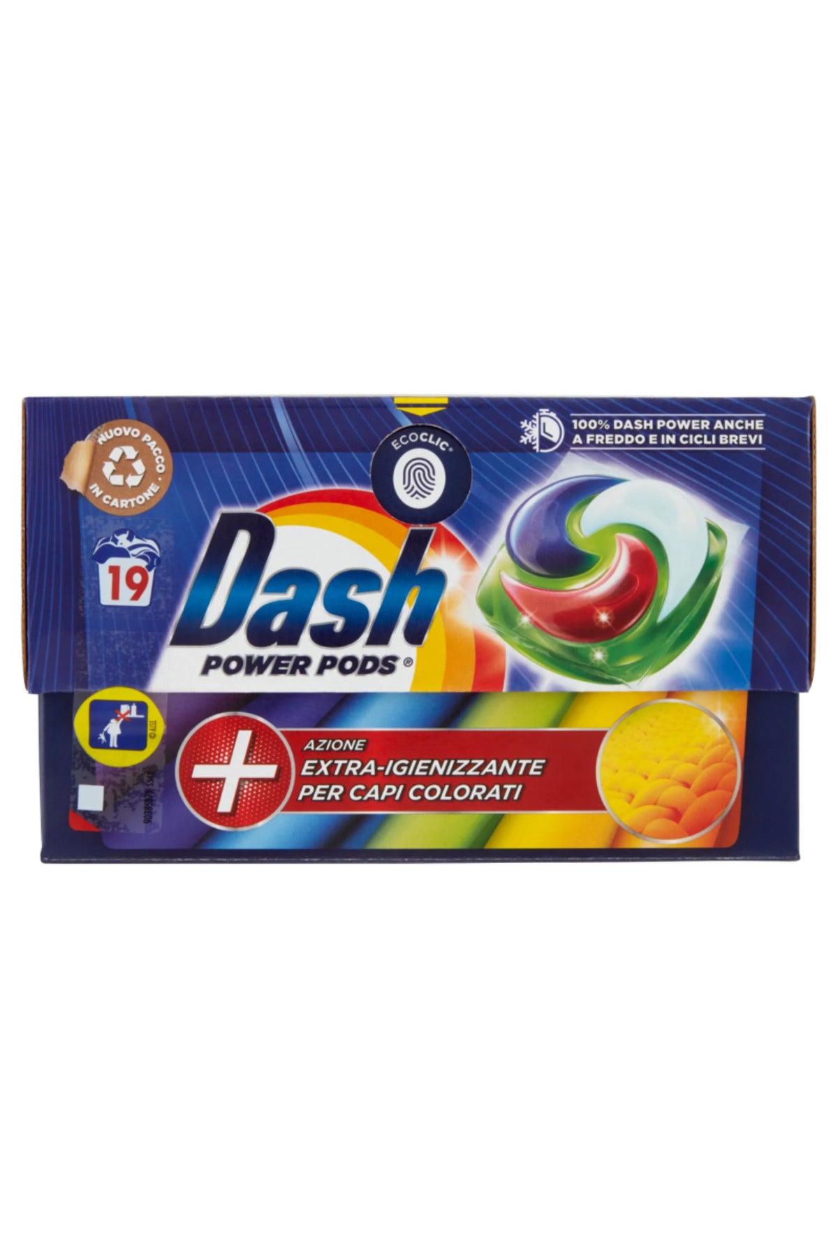 Detergent Capsule Pods Power Extra Igienizant pentru Rufe Colorate 19 buc – Import Italia