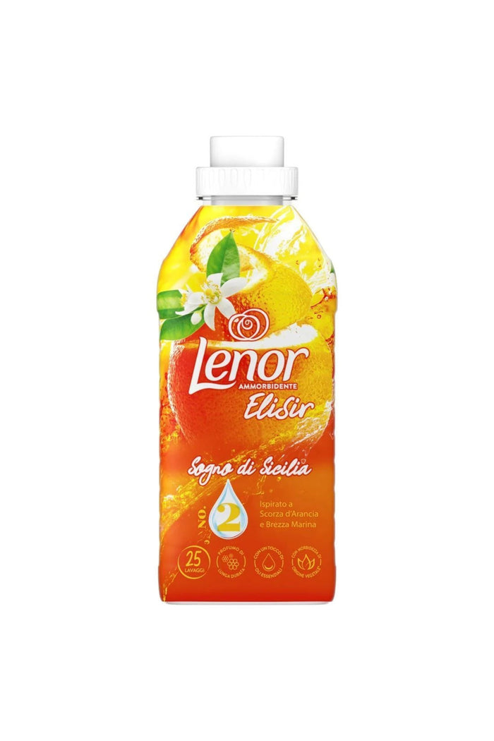 Lenor Elisir Sogno di Sicilia Balsam de Rufe Concentrat 525 ml – 25 Spălări, Parfum de Portocală și Briză Marină, Import Italia