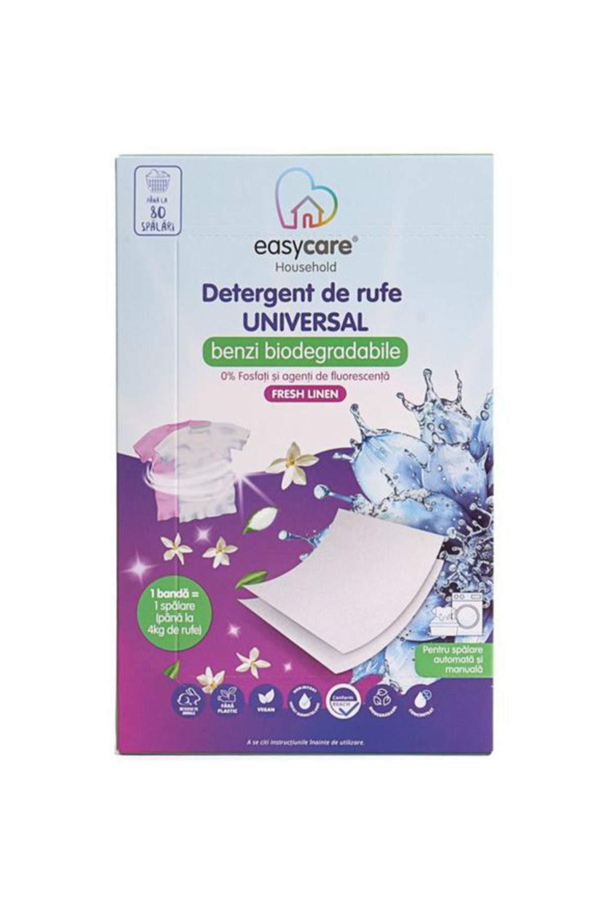 Detergent de Rufe Universal Benzi Biodegradabile - Household Fresh Linen, 80 buc