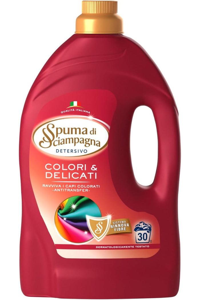 Spuma di Sciampagna Detergent Lichid Rufe Colorate & Delicate – 30 de spalari - 1350 ML - Import Italia