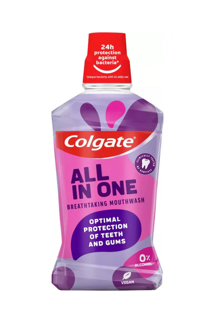 Apa de gura, Colgate, All In One, Fara alcool, Protectie 24h, Menta, 500 ml