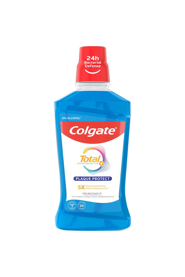 Apă de gură fără alcool Total Plaque Protect - 500 ml | Apărare avansată împotriva plăcii bacteriene pentru adulți