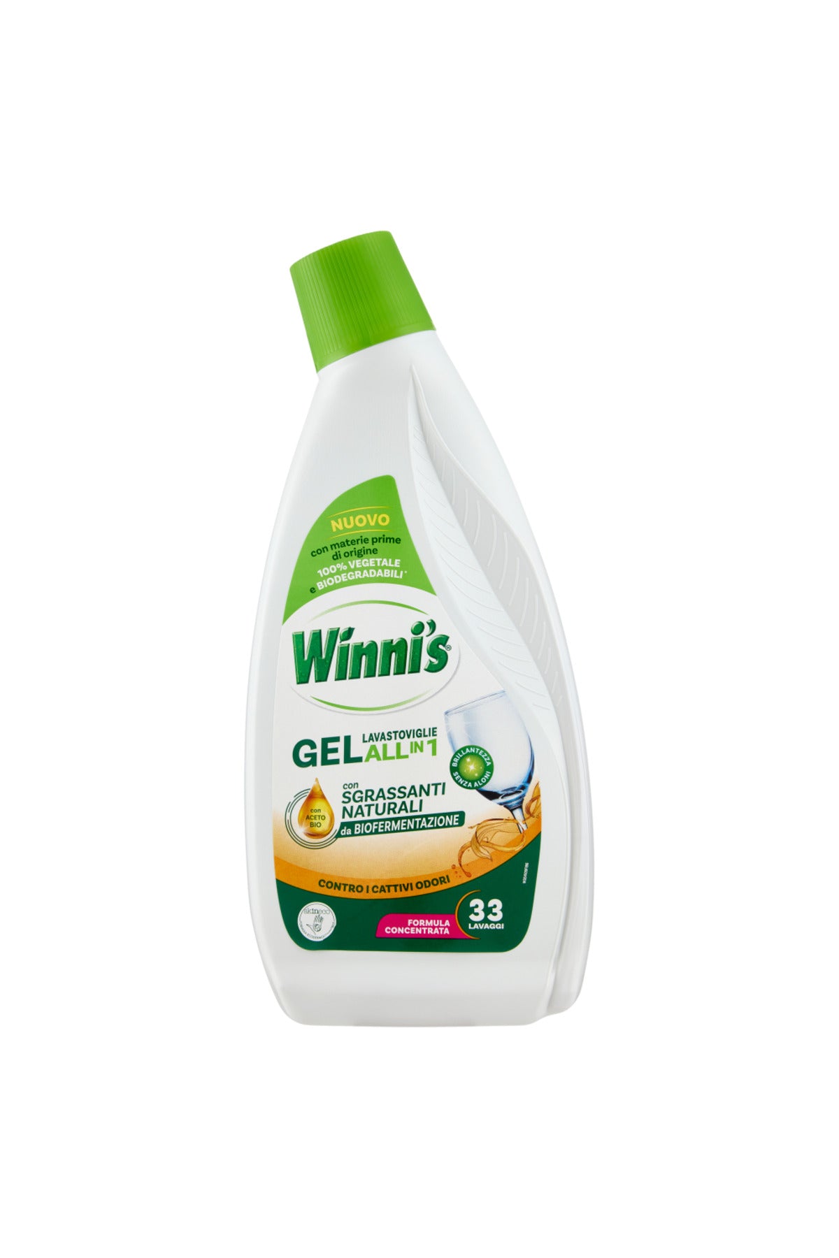 Gel pentru Mașina de Spălat Vase Winni's All in 1 cu Oțet Bio 561 ml (33 Spălări) – Import Italia