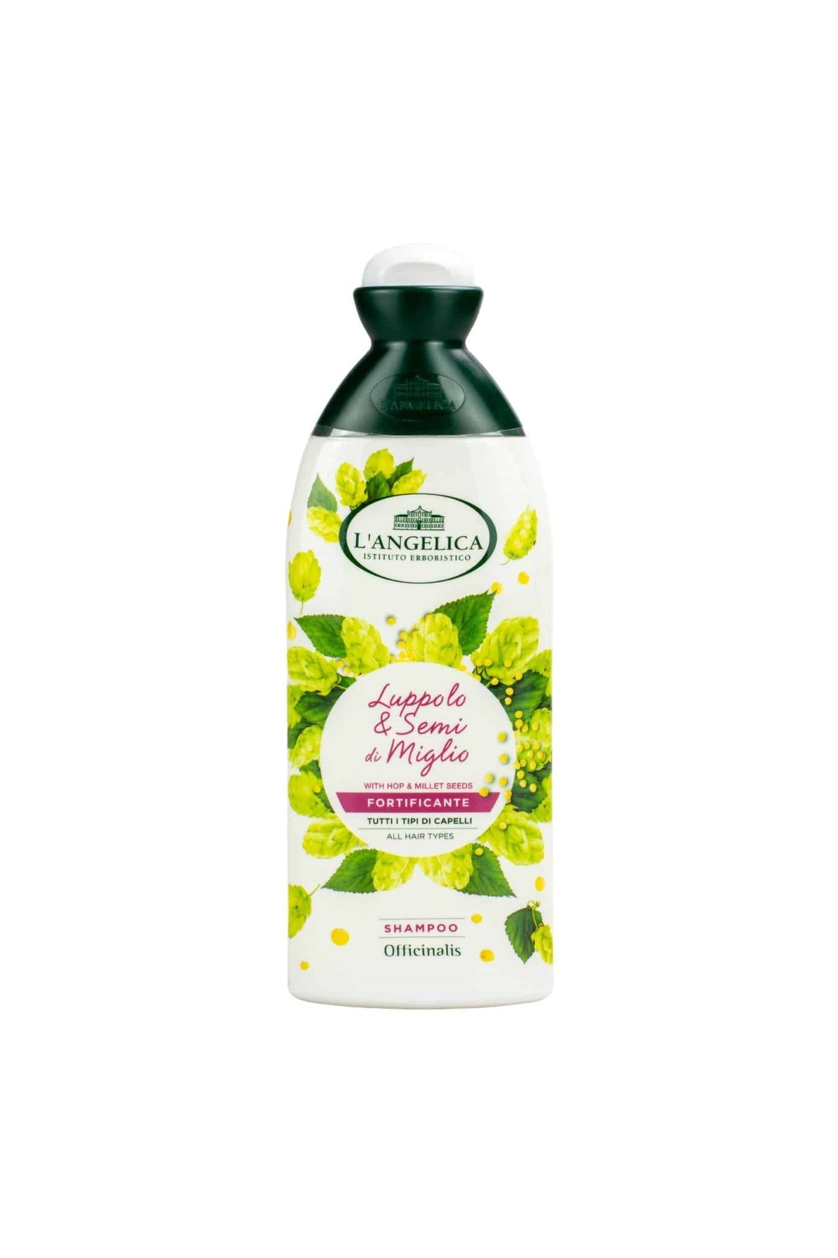 L'Angelica Officinalis Șampon Fortifiant cu Hamei și Semințe de Mei Import Italia, pentru Uz Frecvent, 250 ml