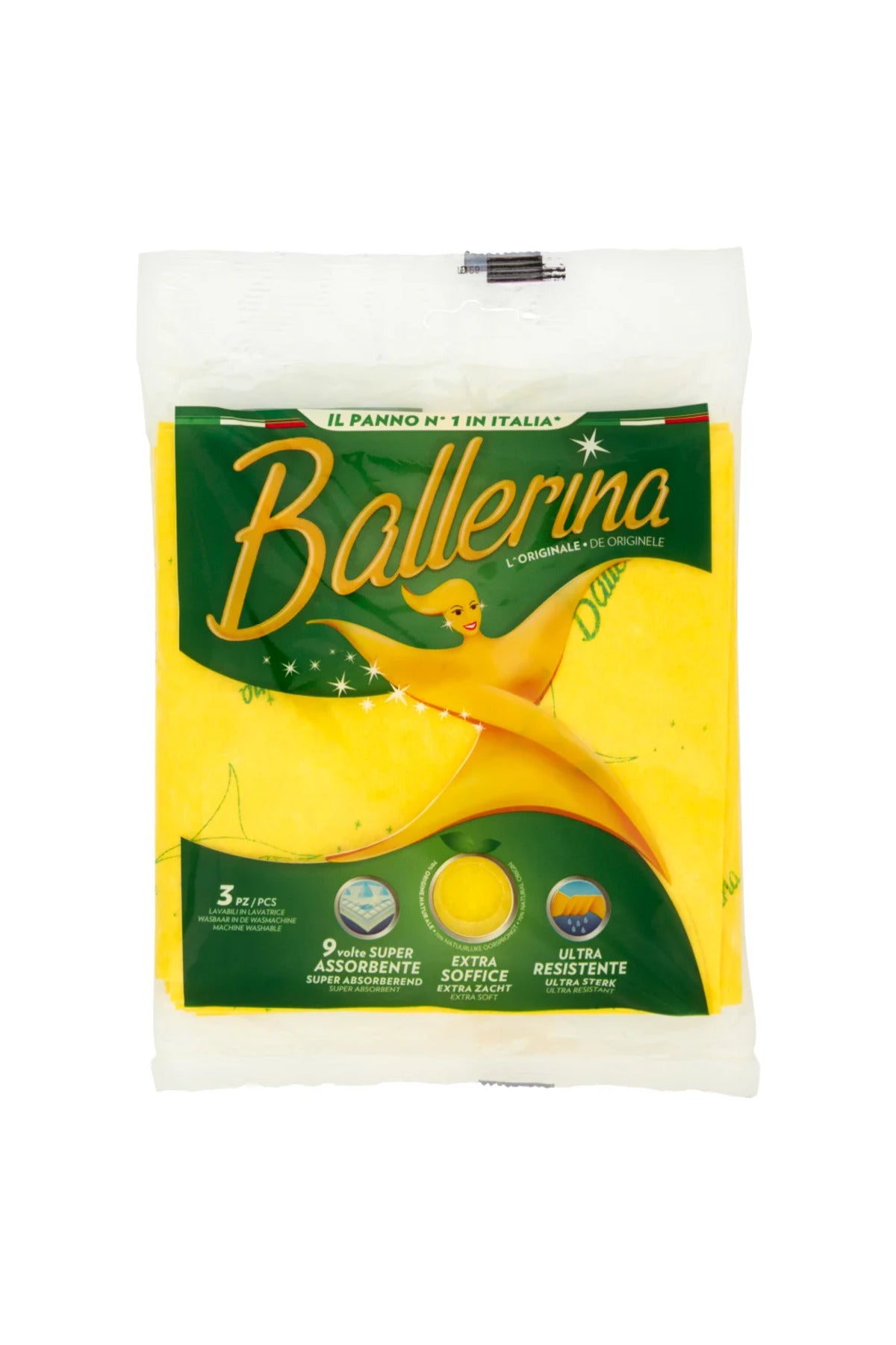 Laveta Galbena Multifunctionala, 3 Buc, Super Absorbanta, 35x35cm