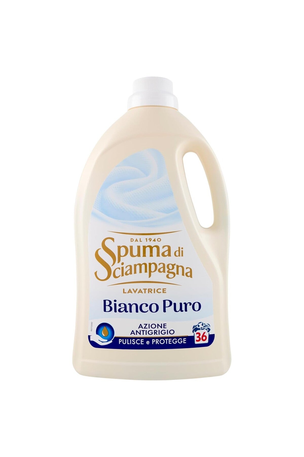 Spuma di Sciampagna Bianco Puro Detergent Lichid Igienizant pentru Rufe Import Italia, Anti-Gri, 36 Spălări, 1620 ml